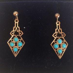 Antique 9K Tourquoise Earrings